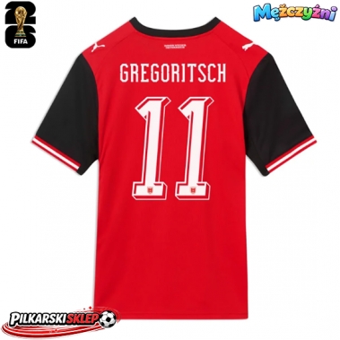 Austria Michael Gregoritsch #11 Koszulka Podstawowa MŚ 2026 Krótki Rękaw