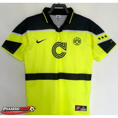 BVB Dortmund 1996-1997 Koszulka Retro Podstawowa Krótki Rękaw