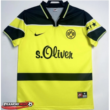 BVB Dortmund 1997-1998 Koszulka Retro Podstawowa Krótki Rękaw