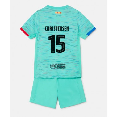 Barcelona Andreas Christensen #15 Koszulka Trzecia dzieci 2023-24 Krótki Rękaw (+ krótkie spodenki)
