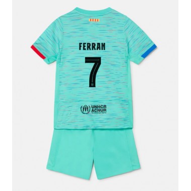 Barcelona Ferran Torres #7 Koszulka Trzecia dzieci 2023-24 Krótki Rękaw (+ krótkie spodenki)