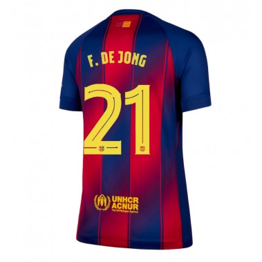 Barcelona Frenkie de Jong #21 Koszulka Podstawowa damskie 2025-26 Krótki Rękaw Barcelona Frenkie de Jong #21 Koszulka Podstawowa damskie 2025-26 Krótki Rękaw