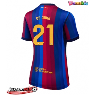 Barcelona Frenkie de Jong #21 Koszulka Podstawowa damskie 2026-27 Krótki Rękaw