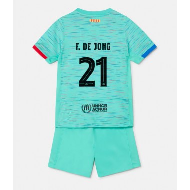 Barcelona Frenkie de Jong #21 Koszulka Trzecia dzieci 2023-24 Krótki Rękaw (+ krótkie spodenki)