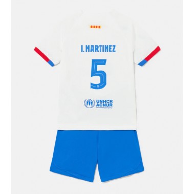 Barcelona Inigo Martinez #5 Koszulka Wyjazdowa dzieci 2023-24 Krótki Rękaw (+ krótkie spodenki)