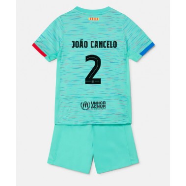 Barcelona Joao Cancelo #2 Koszulka Trzecia dzieci 2023-24 Krótki Rękaw (+ krótkie spodenki)