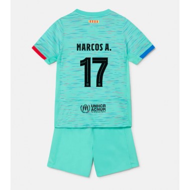 Barcelona Marcos Alonso #17 Koszulka Trzecia dzieci 2023-24 Krótki Rękaw (+ krótkie spodenki)