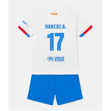 Barcelona Marcos Alonso #17 Koszulka Wyjazdowa dzieci 2023-24 Krótki Rękaw (+ krótkie spodenki)