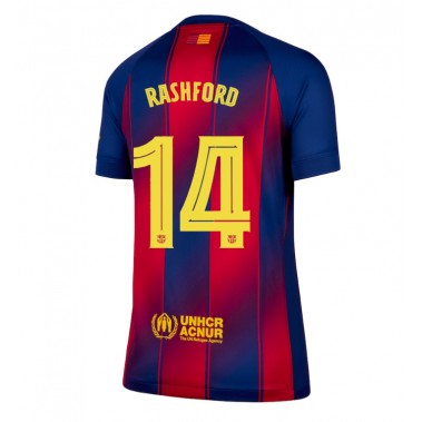 Barcelona Marcus Rashford #14 Koszulka Podstawowa damskie 2025-26 Krótki Rękaw Barcelona Marcus Rashford #14 Koszulka Podstawowa damskie 2025-26 Krótki Rękaw