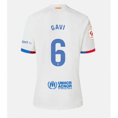 Barcelona Paez Gavi #6 Koszulka Wyjazdowa 2023-24 Krótki Rękaw