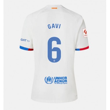 Barcelona Paez Gavi #6 Koszulka Wyjazdowa damskie 2023-24 Krótki Rękaw