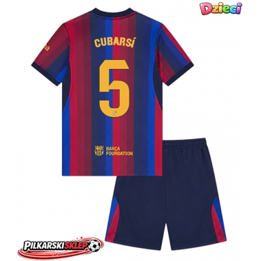 Barcelona Pau Cubarsi #5 Koszulka Podstawowa dzieci 2026-27 Krótki Rękaw (+ krótkie spodenki)
