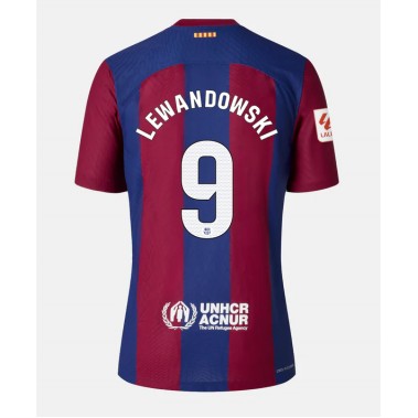 Barcelona Robert Lewandowski #9 Koszulka Podstawowa damskie 2023-24 Krótki Rękaw