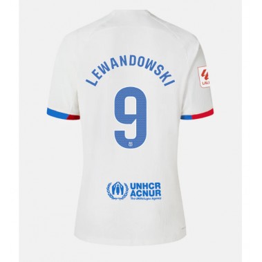 Barcelona Robert Lewandowski #9 Koszulka Wyjazdowa damskie 2023-24 Krótki Rękaw