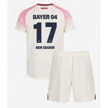 Bayer Leverkusen Eliesse Ben Seghir #17 Koszulka Wyjazdowa dzieci 2025-26 Krótki Rękaw (+ krótkie spodenki) Bayer Leverkusen Eliesse Ben Seghir #17 Koszulka Wyjazdowa dzieci 2025-26 Krótki Rękaw (+ krótkie spodenki)