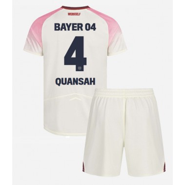 Bayer Leverkusen Jarell Quansah #4 Koszulka Wyjazdowa dzieci 2025-26 Krótki Rękaw (+ krótkie spodenki) Bayer Leverkusen Jarell Quansah #4 Koszulka Wyjazdowa dzieci 2025-26 Krótki Rękaw (+ krótkie spodenki)