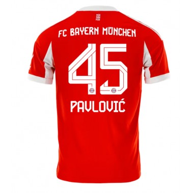 Bayern Munich Aleksandar Pavlovic #45 Koszulka Podstawowa 2025-26 Krótki Rękaw