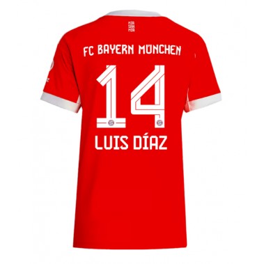 Bayern Munich Luis Diaz #14 Koszulka Podstawowa damskie 2025-26 Krótki Rękaw Bayern Munich Luis Diaz #14 Koszulka Podstawowa damskie 2025-26 Krótki Rękaw