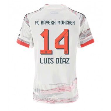 Bayern Munich Luis Diaz #14 Koszulka Wyjazdowa damskie 2025-26 Krótki Rękaw Bayern Munich Luis Diaz #14 Koszulka Wyjazdowa damskie 2025-26 Krótki Rękaw