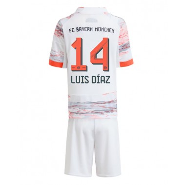 Bayern Munich Luis Diaz #14 Koszulka Wyjazdowa dzieci 2025-26 Krótki Rękaw (+ krótkie spodenki) Bayern Munich Luis Diaz #14 Koszulka Wyjazdowa dzieci 2025-26 Krótki Rękaw (+ krótkie spodenki)