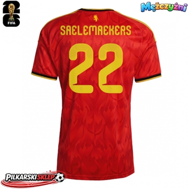 Belgia Alexis Saelemaekers #22 Koszulka Podstawowa MŚ 2026 Krótki Rękaw