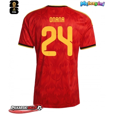 Belgia Amadou Onana #24 Koszulka Podstawowa MŚ 2026 Krótki Rękaw