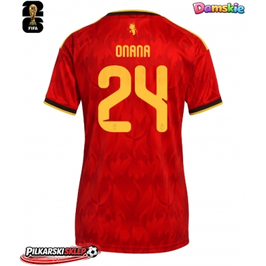 Belgia Amadou Onana #24 Koszulka Podstawowa damskie MŚ 2026 Krótki Rękaw