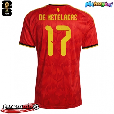 Belgia Charles De Ketelaere #17 Koszulka Podstawowa MŚ 2026 Krótki Rękaw