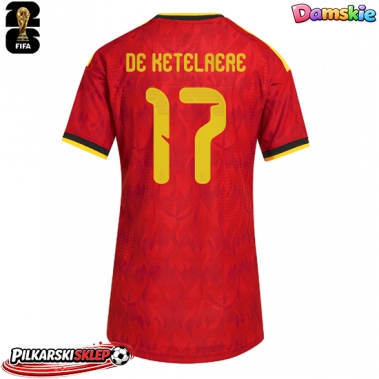 Belgia Charles De Ketelaere #17 Koszulka Podstawowa damskie MŚ 2026 Krótki Rękaw