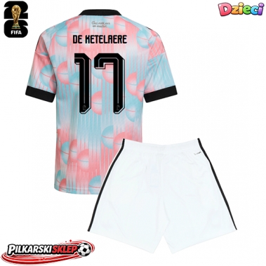 Belgia Charles De Ketelaere #17 Koszulka Wyjazdowa dzieci MŚ 2026 Krótki Rękaw (+ krótkie spodenki)