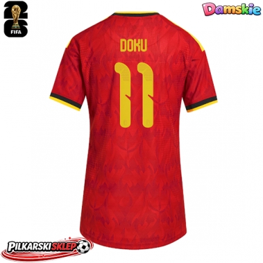 Belgia Jeremy Doku #11 Koszulka Podstawowa damskie MŚ 2026 Krótki Rękaw