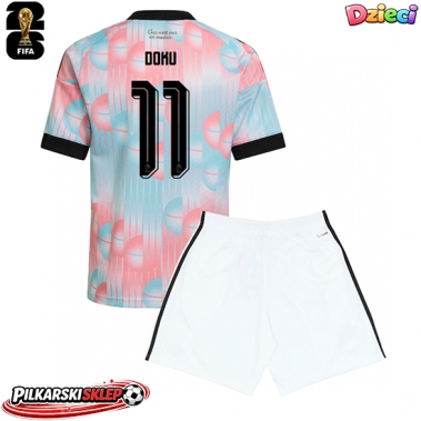 Belgia Jeremy Doku #11 Koszulka Wyjazdowa dzieci MŚ 2026 Krótki Rękaw (+ krótkie spodenki)