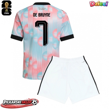 Belgia Kevin De Bruyne #7 Koszulka Wyjazdowa dzieci MŚ 2026 Krótki Rękaw (+ krótkie spodenki)