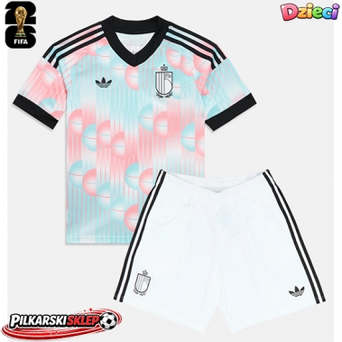 Belgia Koszulka Wyjazdowa dzieci MŚ 2026 Krótki Rękaw (+ krótkie spodenki)