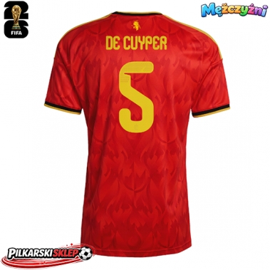 Belgia Maxim De Cuyper #5 Koszulka Podstawowa MŚ 2026 Krótki Rękaw