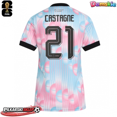 Belgia Timothy Castagne #21 Koszulka Wyjazdowa damskie MŚ 2026 Krótki Rękaw