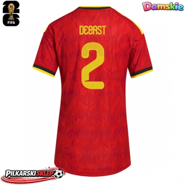 Belgia Zeno Debast #2 Koszulka Podstawowa damskie MŚ 2026 Krótki Rękaw
