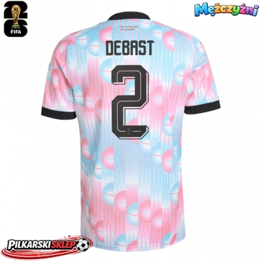 Belgia Zeno Debast #2 Koszulka Wyjazdowa MŚ 2026 Krótki Rękaw