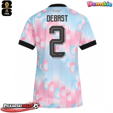 Belgia Zeno Debast #2 Koszulka Wyjazdowa damskie MŚ 2026 Krótki Rękaw