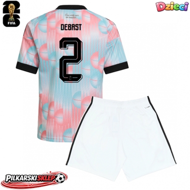 Belgia Zeno Debast #2 Koszulka Wyjazdowa dzieci MŚ 2026 Krótki Rękaw (+ krótkie spodenki)