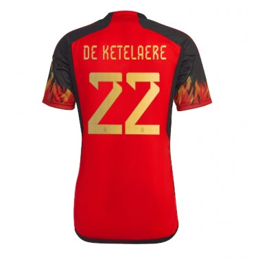 Belgija Charles De Ketelaere #22 Koszulka Podstawowa MŚ 2022 Krótki Rękaw