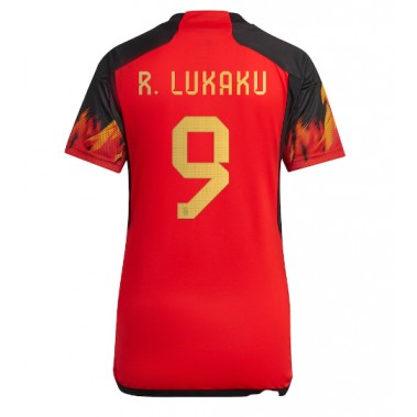 Belgija Romelu Lukaku #9 Koszulka Podstawowa damskie MŚ 2022 Krótki Rękaw