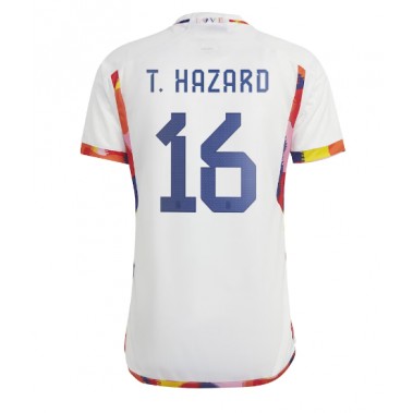 Belgija Thorgan Hazard #16 Koszulka Wyjazdowa MŚ 2022 Krótki Rękaw