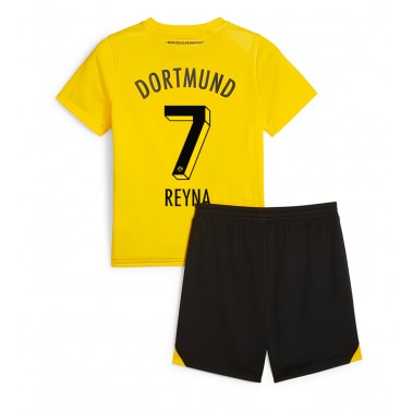 Borussia Dortmund Giovanni Reyna #7 Koszulka Podstawowa dzieci 2023-24 Krótki Rękaw (+ krótkie spodenki)