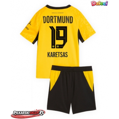 Borussia Dortmund Konstantinos Karetsas #19 Koszulka Podstawowa dzieci 2026-27 Krótki Rękaw (+ krótkie spodenki)