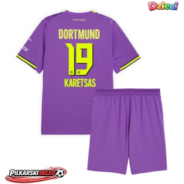 Borussia Dortmund Konstantinos Karetsas #19 Koszulka Trzecia dzieci 2026-27 Krótki Rękaw (+ krótkie spodenki)