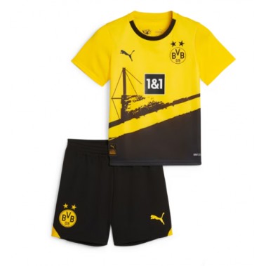 Borussia Dortmund Koszulka Podstawowa dzieci 2023-24 Krótki Rękaw (+ krótkie spodenki)