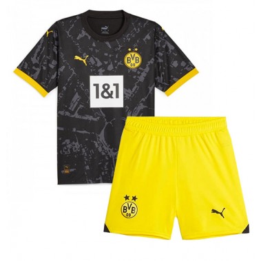 Borussia Dortmund Koszulka Wyjazdowa dzieci 2023-24 Krótki Rękaw (+ krótkie spodenki)