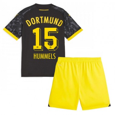 Borussia Dortmund Mats Hummels #15 Koszulka Wyjazdowa dzieci 2023-24 Krótki Rękaw (+ krótkie spodenki)