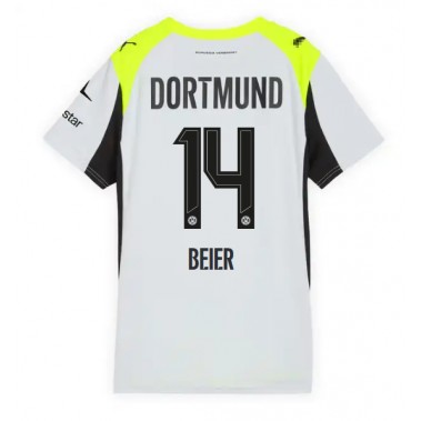 Borussia Dortmund Maximilian Beier #14 Koszulka Wyjazdowa damskie 2025-26 Krótki Rękaw